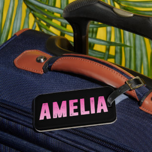 Étiquette À Bagage Amelia nom rose T-shirt