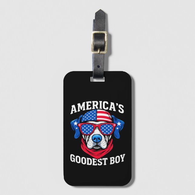 Étiquette À Bagage America’s Goodest Boy Dog (Devant Vertical)