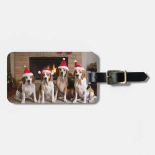 Étiquette À Bagage American English Foxhound Freplace Noël