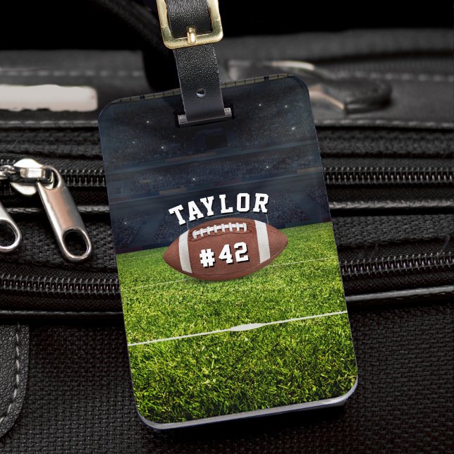 Étiquette À Bagage American Football Field Name Team Jersey Numéro (american football luggage tag)