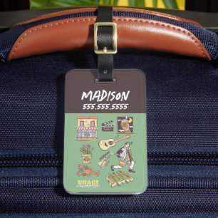 Étiquette À Bagage AMIS™   Graphique d'icônes de dessin