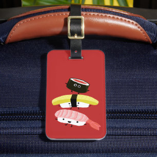 Étiquette À Bagage Amis Sushi - Personnages de Sushi Amusants