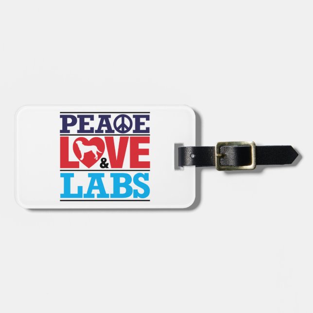 Étiquette À Bagage Amour et laboratoires de paix (Devant horizontal)