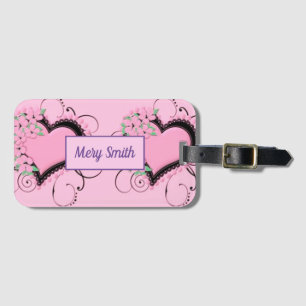 Étiquette À Bagage Amour Moderne Votre Nom