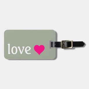 Étiquette À Bagage Amour personnalisé avec un coeur rose vif