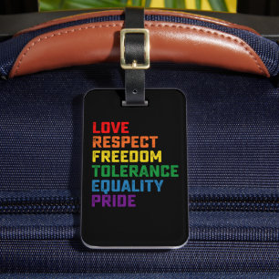Étiquette À Bagage Amour Respect Liberté Tolérance Égalité Fierté