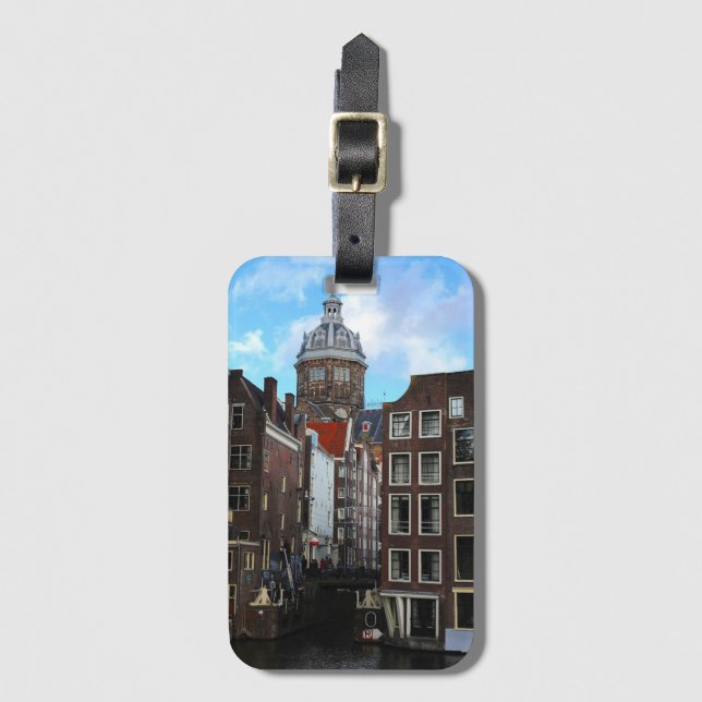 Étiquette À Bagage Amsterdam Canal De Wallen Photo (Devant Vertical)