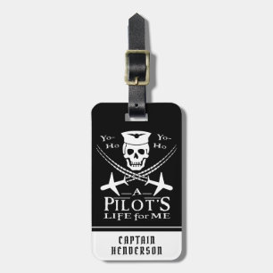 Étiquette À Bagage Amusant avion-pilote à crâne Pirate Humour  Person