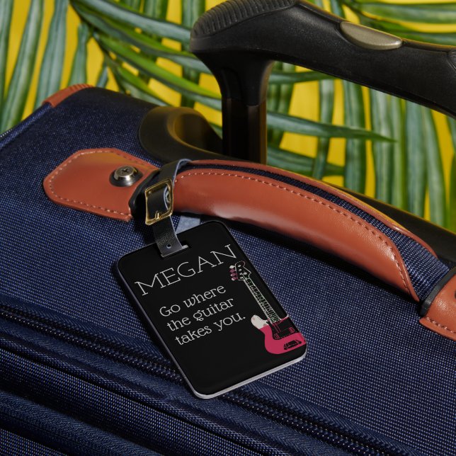 Étiquette À Bagage Amusant Sac Personnalisé Attention Pour Guitariste (Insitu Rectoal 1)