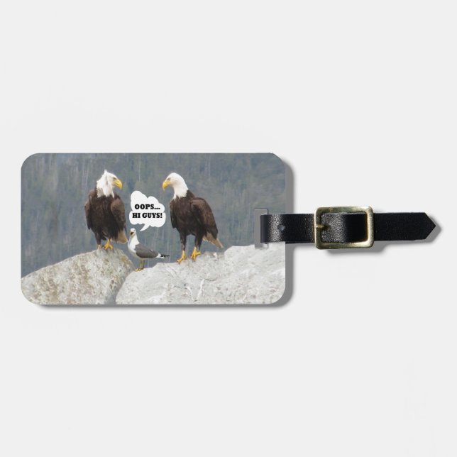 Étiquette À Bagage Amusants aigles et mouettes (Devant horizontal)