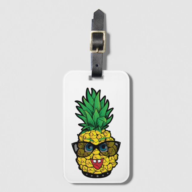 Étiquette À Bagage Ananas fou (Devant Vertical)