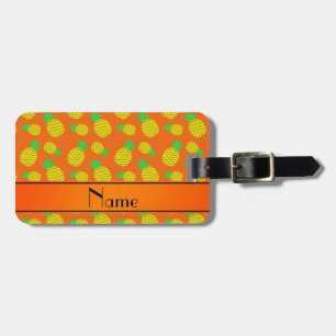 Étiquette À Bagage Ananas nommés personnalisés de jaune orange