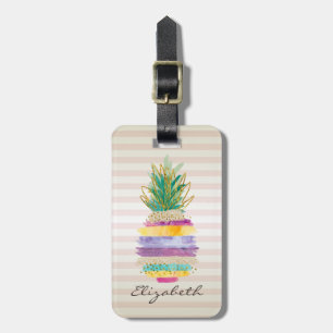 Étiquette À Bagage Ananas Parties scintillant Fille Chic, Rayures