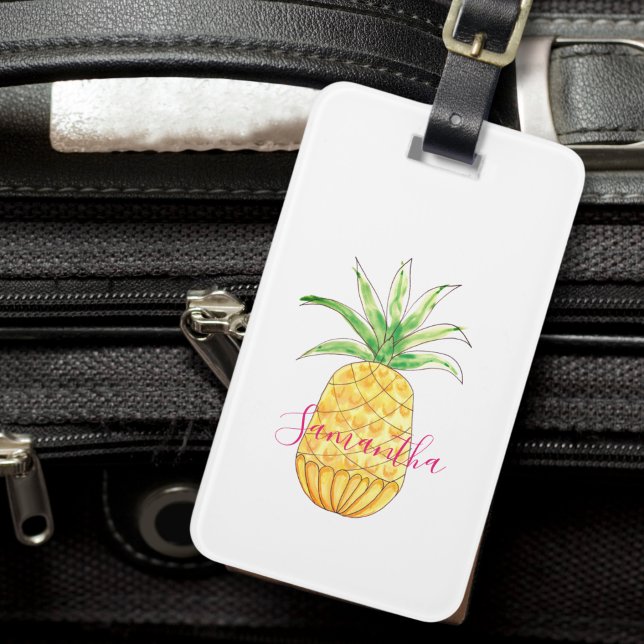 Étiquette À Bagage Ananas personnalisé (Créateur téléchargé)
