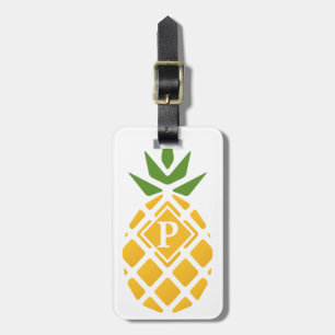 Étiquette À Bagage Ananas personnalisé Arrière - plan blanc modifia