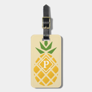 Étiquette À Bagage Ananas personnalisé   Jaune modifiable
