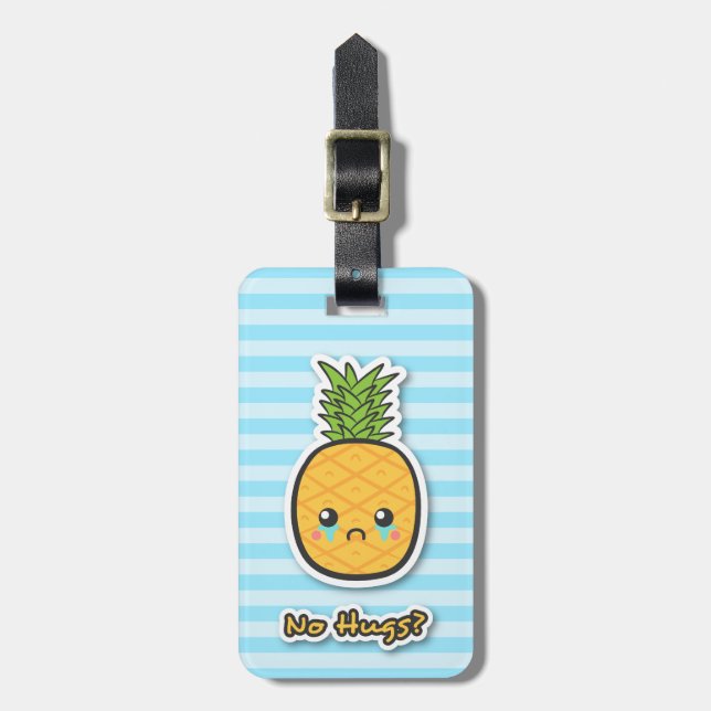 Étiquette À Bagage Ananas triste qui n'obtient aucune étreinte (Devant Vertical)
