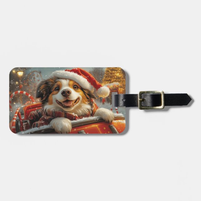 Étiquette À Bagage Anatolie Berger Chien Roller Dessous de verre Noël (Devant horizontal)