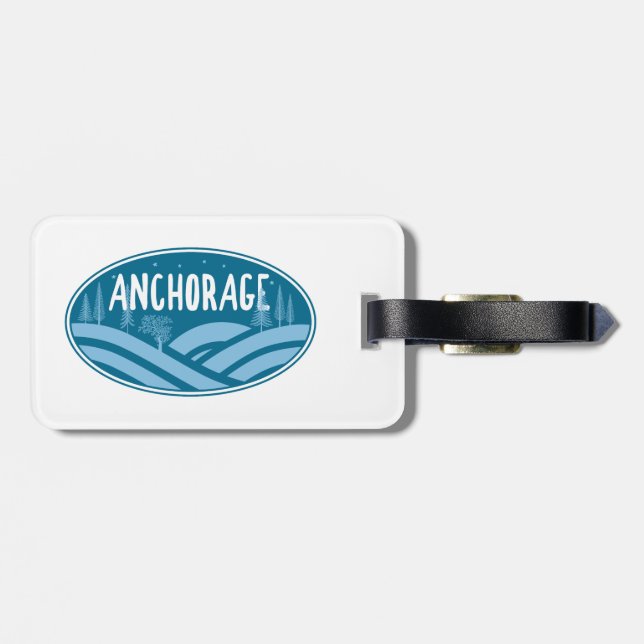 Étiquette À Bagage Anchorage Alaska extérieur (Dos horizontal)