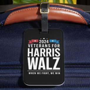 Étiquette À Bagage Anciens Combattants Pour Harris Walz Présidentiell