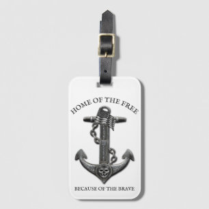 Étiquette À Bagage Ancrage du drapeau américain patriotique pirate na