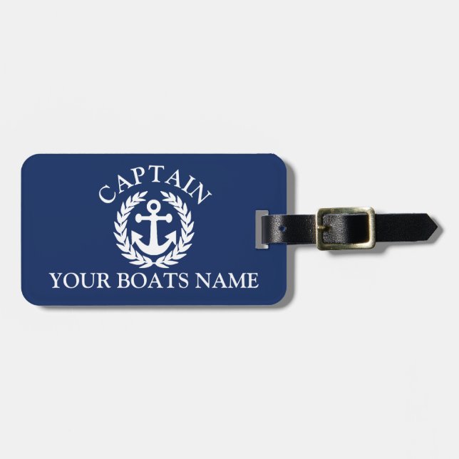 Étiquette À Bagage Ancre nautique de bateaux de capitaine de bateau (Devant horizontal)