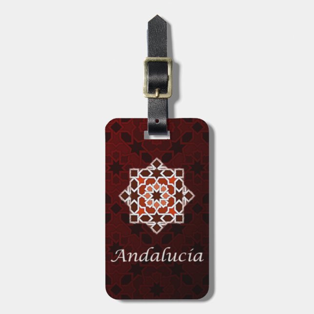 Étiquette À Bagage Andalousie art de carreau marocain dans (Devant Vertical)