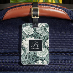 Étiquette À Bagage Anémonique botanique William Morris avec Monogramm