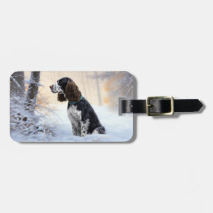 Étiquette À Bagage Anglais Springer Spaniel Laissez-le neiger Noël