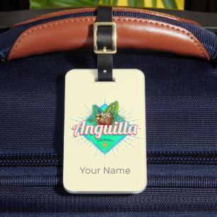 Étiquette À Bagage Anguilla Caraïbes Rétro Vacances Île Vintage