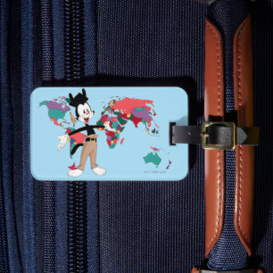 Étiquette À Bagage Animaniacs Graphique de la carte du monde de Yak