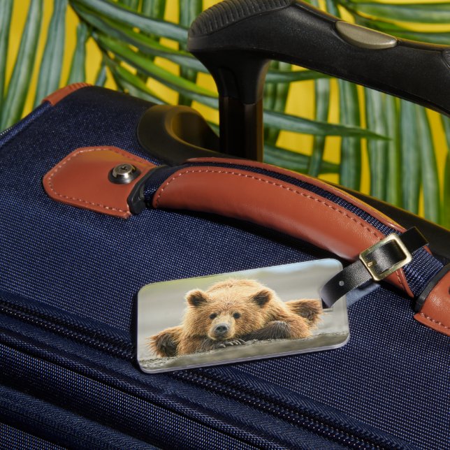 Étiquette À Bagage Animaux de bébés cutest | Cub d'ours Brown côtier (Insitu Rectoal 3)