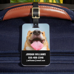 Étiquette À Bagage Animaux de bébés cutest   Langue de Corgi