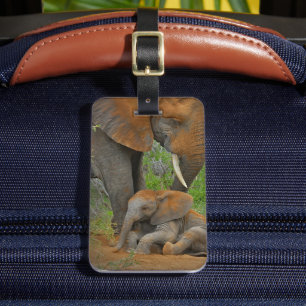 Étiquette À Bagage Animaux de bébés cutest   Mama Elephant & Baby