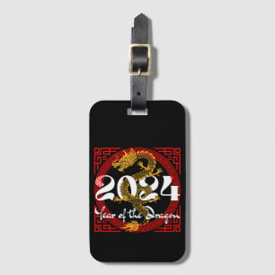 Étiquette À Bagage Année du Dragon 2024 zodiaque chinois
