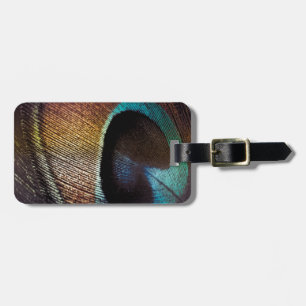Étiquette À Bagage Antique Hues Peacock Feather Eye