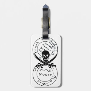 ÉTIQUETTE À BAGAGE ANTIQUE TALISMAN / PIRATES CARTES DE TRÉSOR
