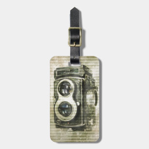Étiquette À Bagage Appareil-photo grunge de cru de photographie de