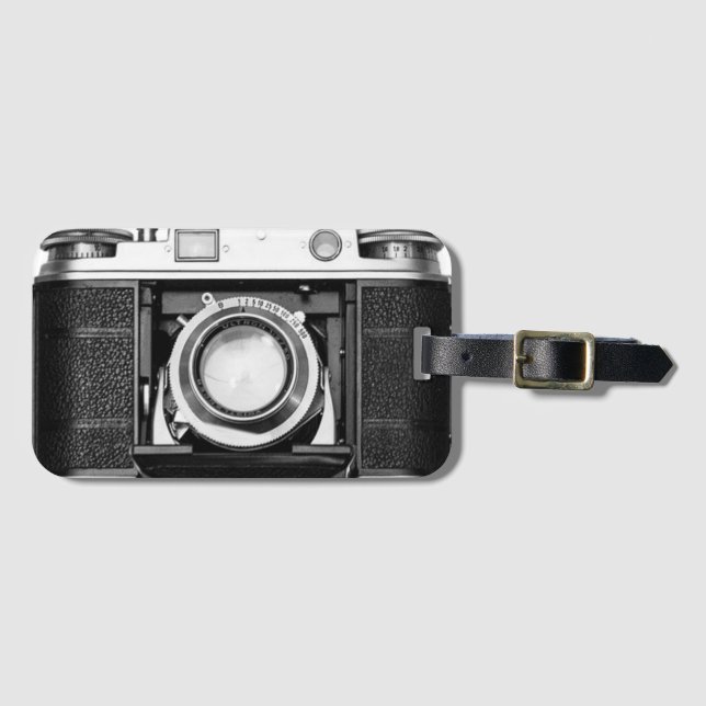 Étiquette À Bagage APPAREIL PHOTOGRAPHIQUE ANALOGIQUE CLASSIQUE 35mm (Devant Horizontal)