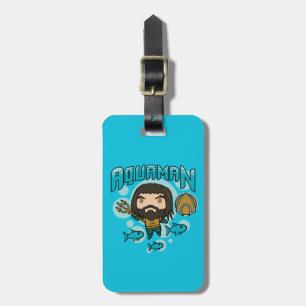 Étiquette À Bagage Aquaman Graphisme sous-marin de Chibi Aquaman