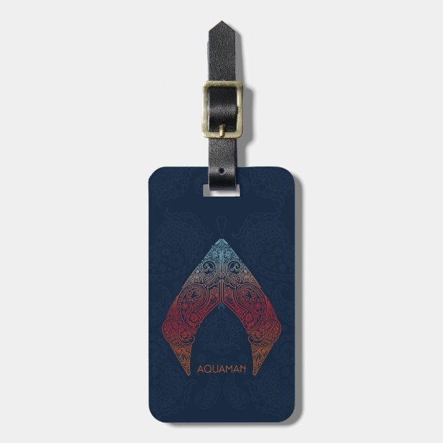 Étiquette À Bagage Aquaman | Logo de Paisley Aquaman (Devant Vertical)
