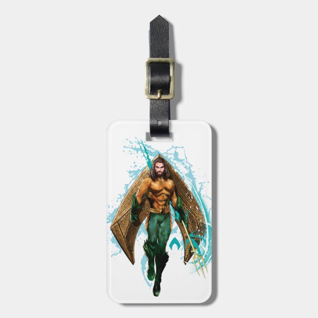 Étiquette À Bagage Aquaman | Prince Orin Avec Logo Aquaman (Devant Vertical)