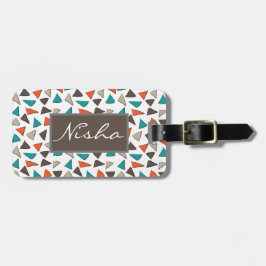 Étiquette À Bagage Aquarelle colorée Triangle Motif Monogramme