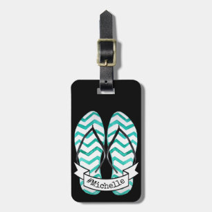 Étiquette À Bagage Aquarelle Été Getaway Plage Flip Flops
