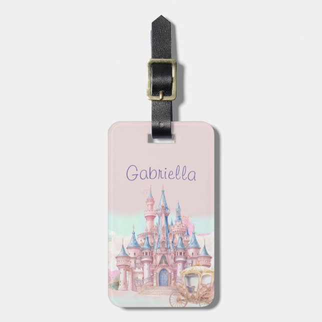 Étiquette À Bagage Aquarelle Fairy Tale Theme Château & Carrières (Devant Vertical)