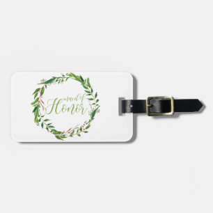 Étiquette À Bagage Aquarelle Laurel Wreath Maid of Honor