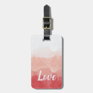 Étiquette À Bagage Aquarelle Ombre rouge et rose Gradient Love