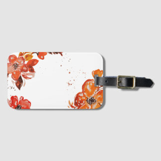 Étiquette À Bagage Aquarelle orange miroir compact