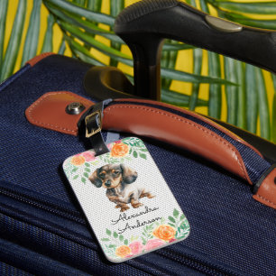 Étiquette À Bagage Aquarelle personnalisée de chiot