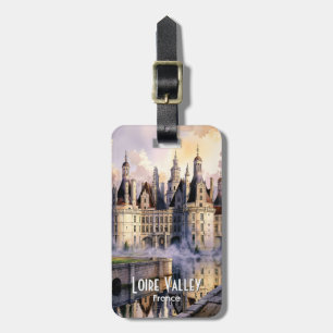 Étiquette À Bagage Aquarelle personnalisée France Vallée de la Loire 